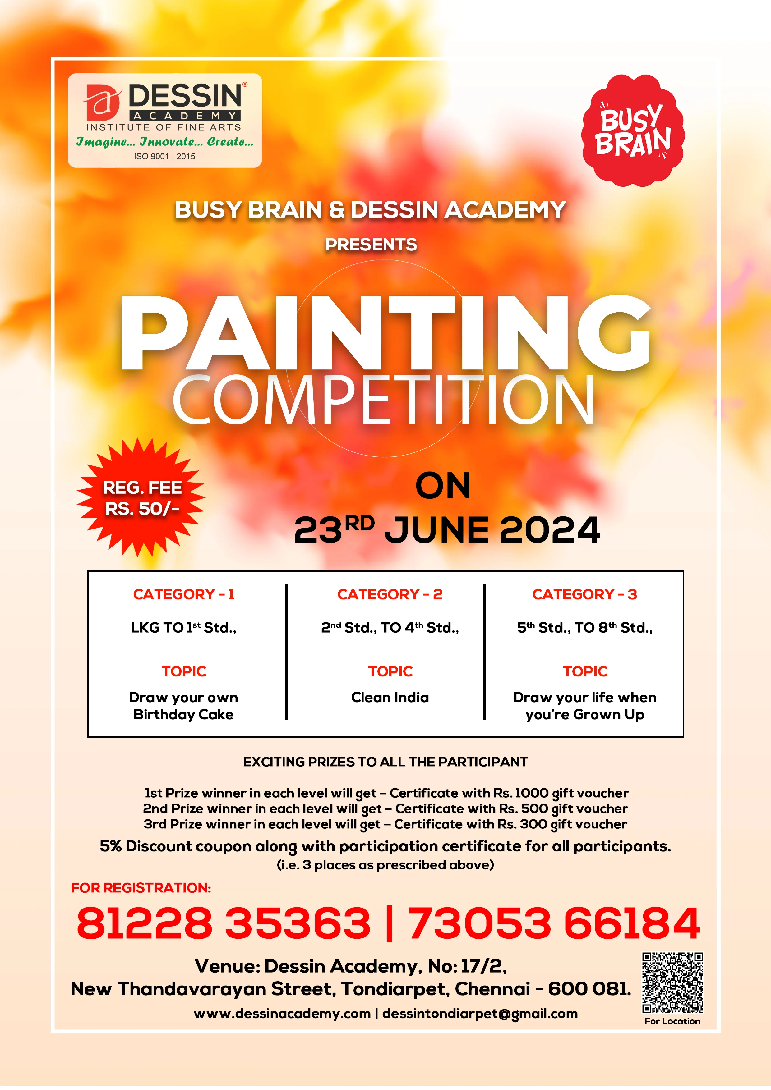 Dessin Academy, Drawing & Painting Competition Karaikudi, Tamil Nadu