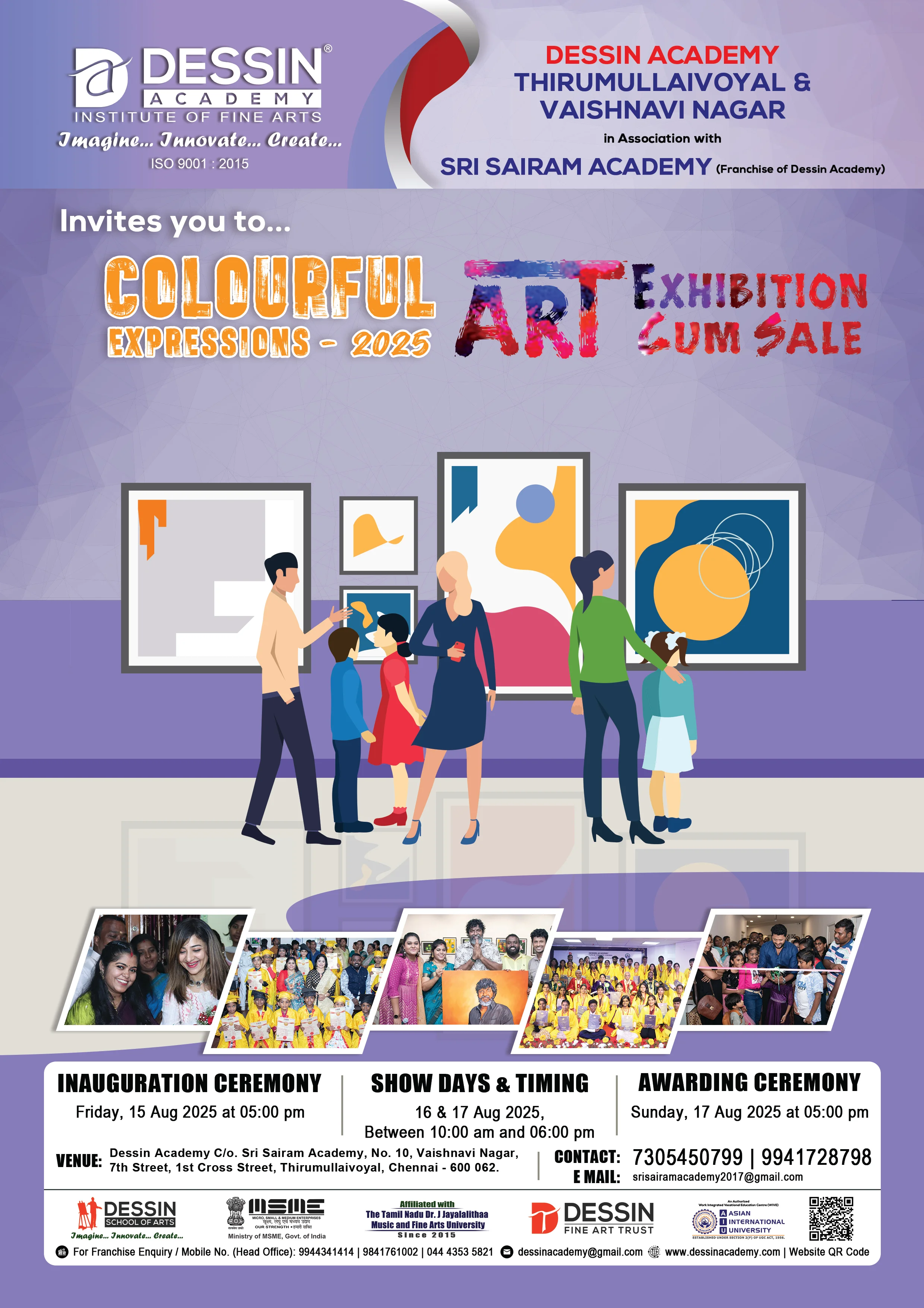 Colourful Expressions 2025 - Art Exhibition - Dessin Academy in Association with Sri Sairam Academy, Thirumullaivoyal & Vaishnavi Nagar